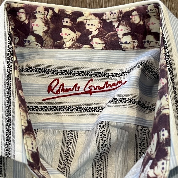 Robert Graham Size 41 / 16 Special Edition Pattern Cuff Retro Vintage Shirt - Picture 7 of 8